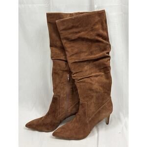 NEW White House Black Market Caramel Suede Knee High Stiletto Boots Size 8.5